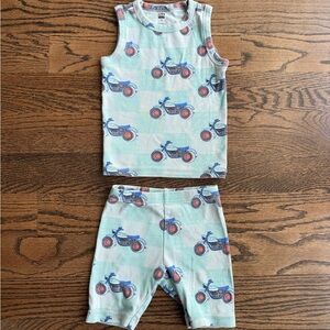 Tea Collection Motocycle Print Tank and Shorts Set